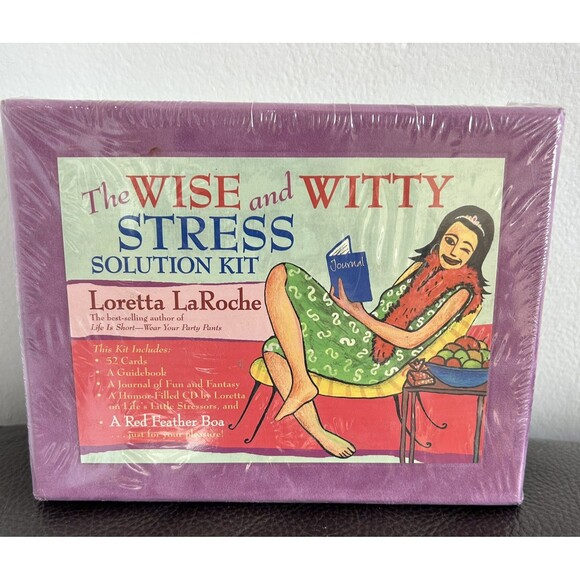 Loretta LaRoche - Wise and Witty Stress Solution Kit: Cards, Books, CD & Boa NEW - Picture 3 of 5